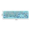   Sweet Keyboard Mouse Combo Mixed Color 2.4G Wireless Keyboard Mouse Set Circular Suspension Key   for PC Laptop Light Brown