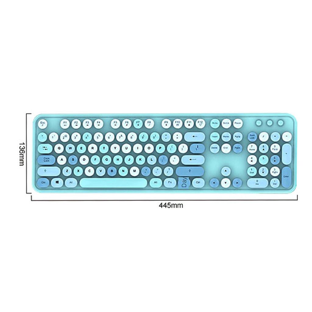 Sweet Keyboard Mouse Combo Mixed Color 2.4G Wireless Keyboard Mouse Set Circular Suspension Key for PC Laptop Light Brown
