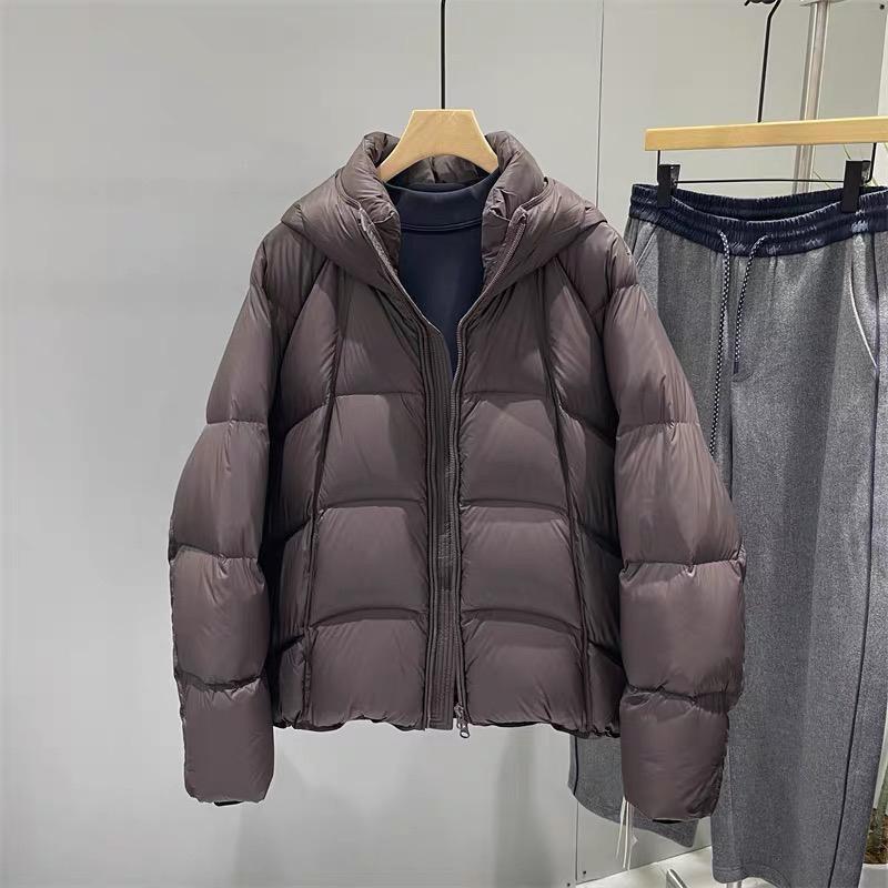 Mens Down Puffer Jacket Winter Warmth Thick Hooded Duck Coat Casual Fashion