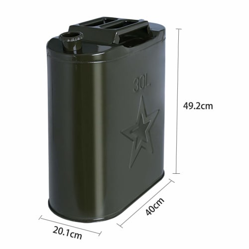 KHK 30-liter Green Vertical Gasoline Can, Fire Prevention Law Compliant, Galvanized Steel, Outdoor Use, Car Emergency Response Supplies