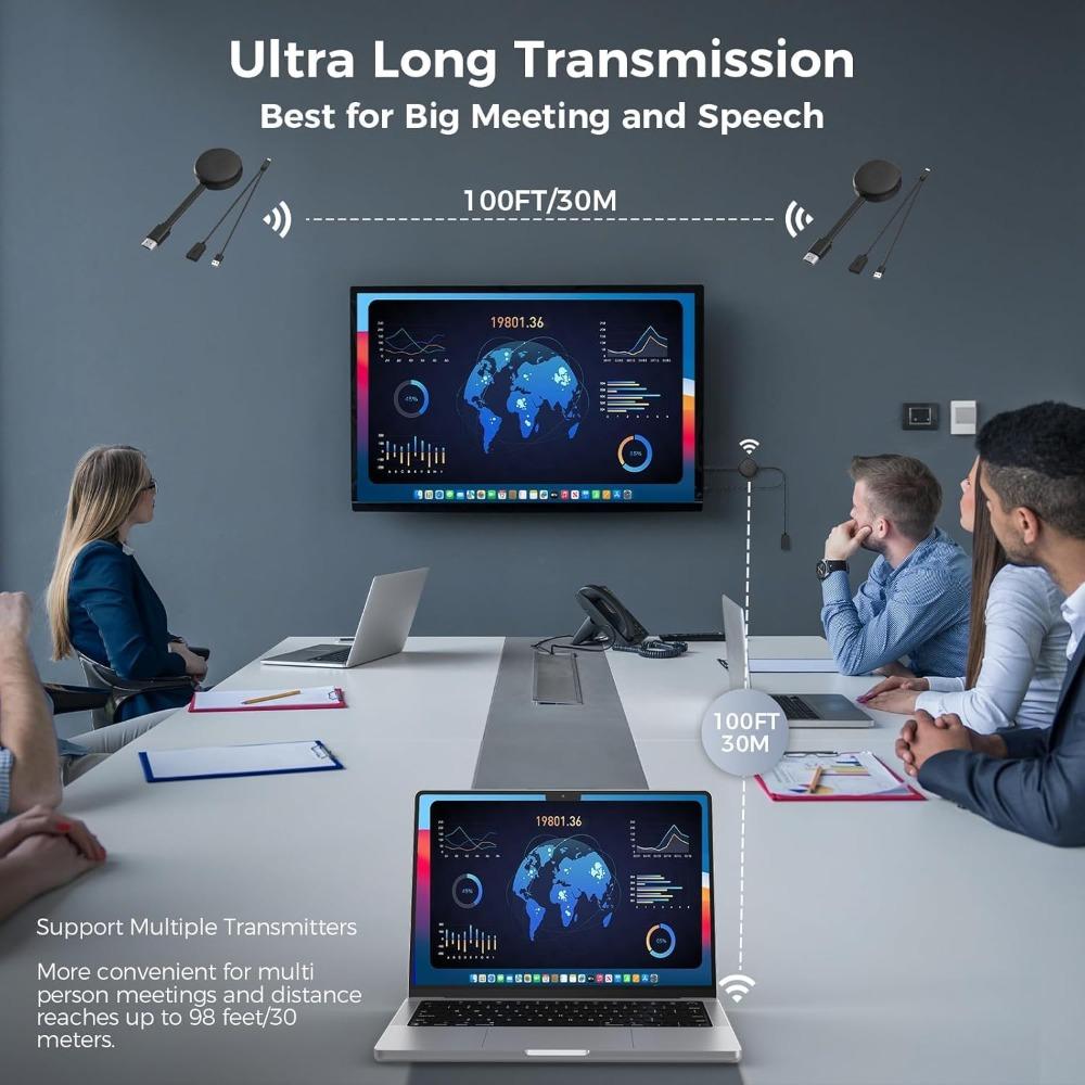 Wireless HDMI Display Adapter, Wireless Screen Mirroring Extender, for iOS, Android, Laptops and PCs