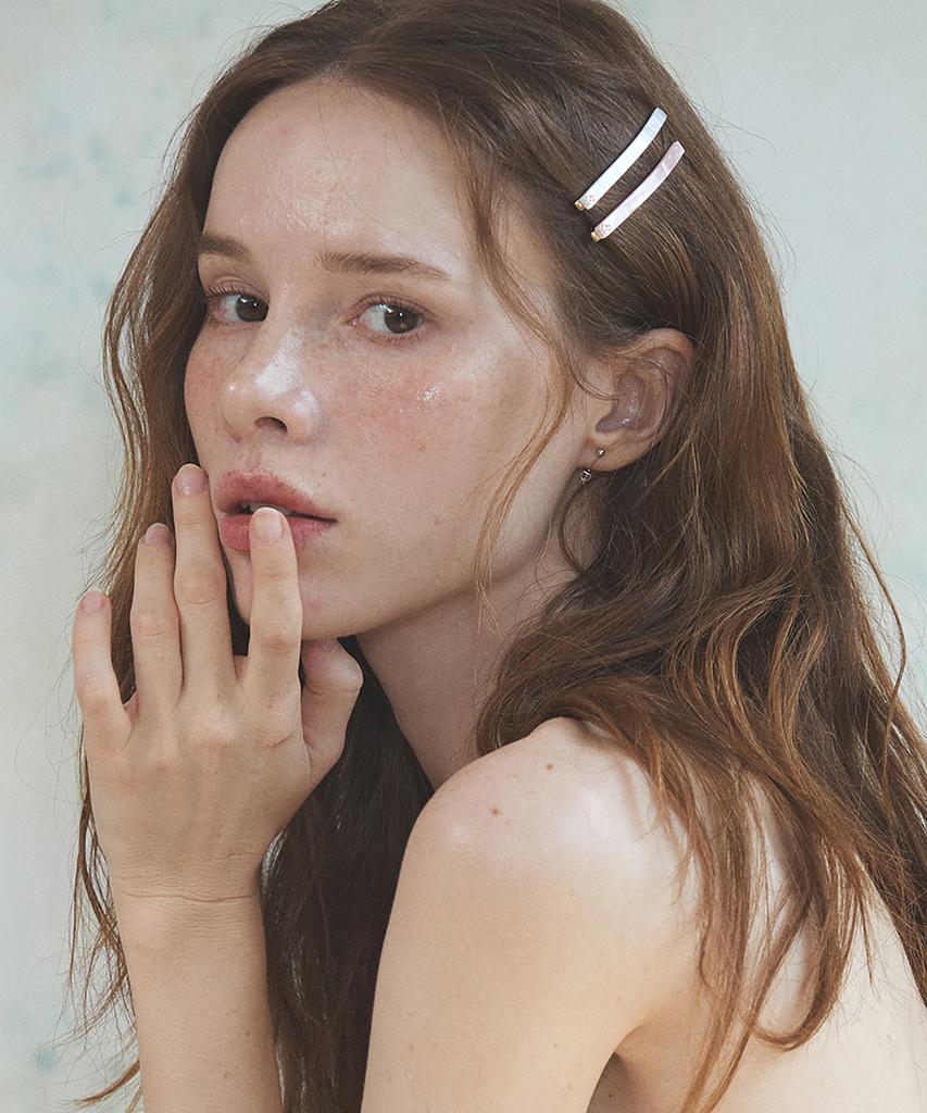 S'Secondo [Gift Wrapping] Marble Side Hairpin Set_4 Colors