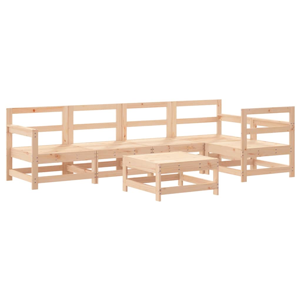 Vidaxl 6-Cz. Garden Lounge Furniture Set, Pine Wood
