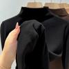 Women's Mock Neck Long Sleeve Top Loose Fit Commuter Undershirt Thick Fleece Thermal Base Layer