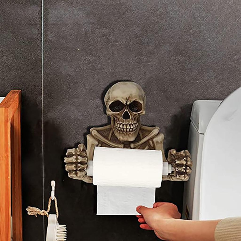 Toilet Paper Towel Roll Holder Wall MountBones Dry Skeleton Bathroom Decor,Halloween Interior Decoration