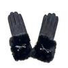 Women'S Warm Outdoor Riding Gloves Bow Deerskin Fleece Gloves Autumn Windproof And Cold Proof Touch Screen Gloves