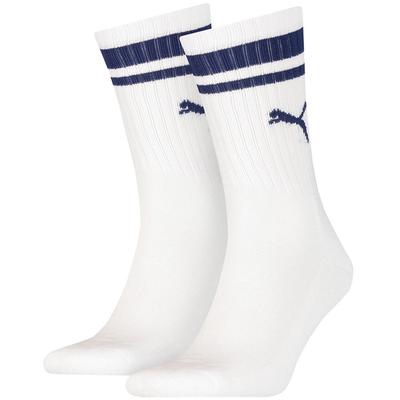 Puma CREW HERITAGE 2-PACK Unisex Socks White 90794403 Size 43-46