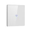 Smart White Glass 2-Gang Switch Panel, Single Fire, Voice-Controlled, Mijia APP Compatible.