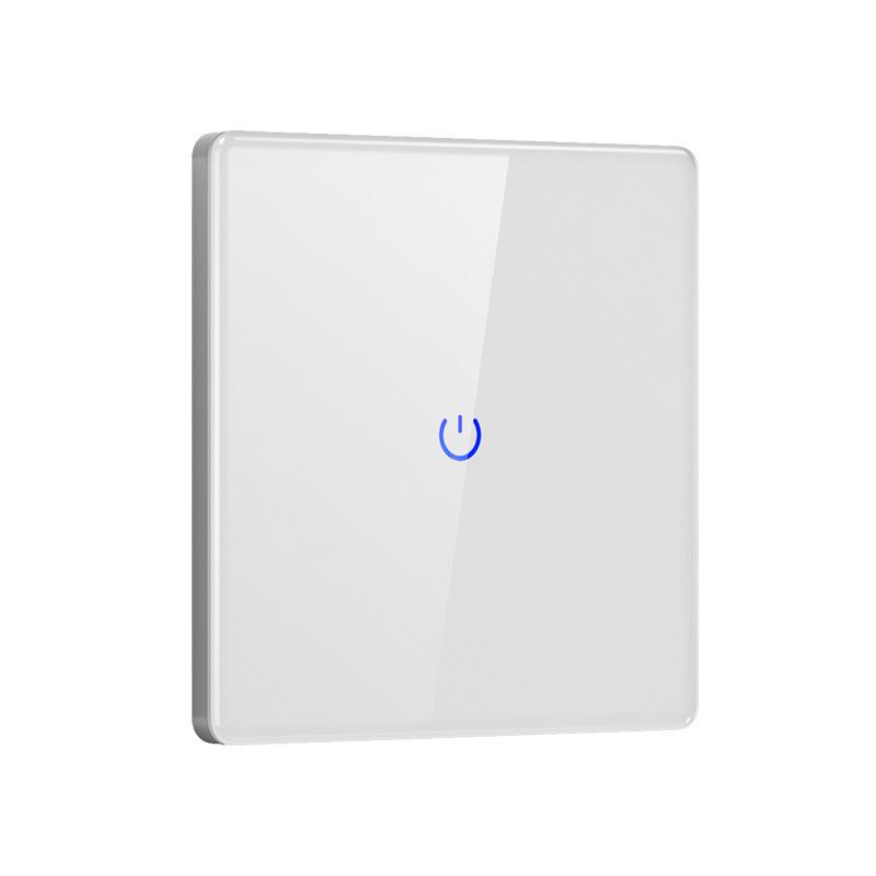 Smart White Glass 2-Gang Switch Panel, Single Fire, Voice-Controlled, Mijia APP Compatible.
