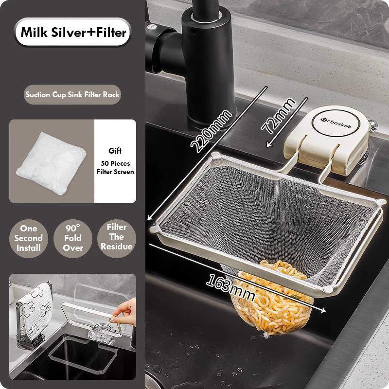Kitchen Sink Filter Leakage Drain Hole Filter Trap Screen Suction Cup Drainage Net Frame Iron Disposable Mesh6