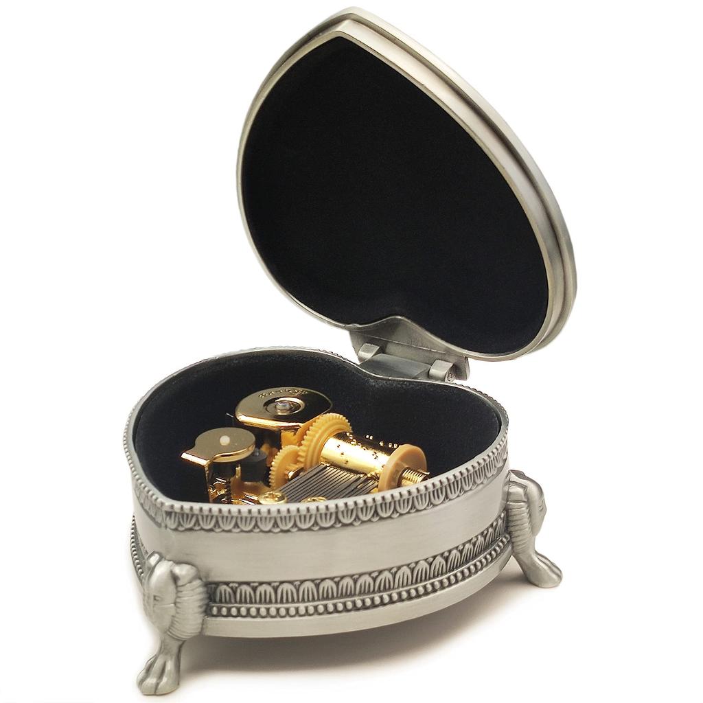 Music Box Embossed Alloy Metal Music Box with Movement Type You Are My 18-valve Gold-plated (heart 2, Song Sunshine)