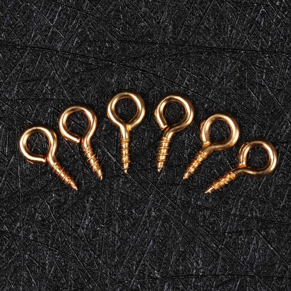 100pcs/pack 4x8 / 5X10mm Beaded Pendant Handmade Threaded Peg DIY Screw Nail Sheep Eyes Nail