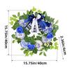 Wooden Plaques Blue and White Porcelain Pattern Wreath Outdoor Courtyard Party Decorations Garlands for Wall Door Window