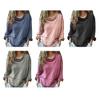 Cămașă pentru femei, guler grămadă, cu mânecă lungă, pulover, de culoare uni, topuri, tricou subțire, cu o formă lejeră, maiuri ușoare respirabile