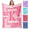 Personalisierte Flanelldecke mit Namen für Mädchen und Jungen, individuell gestaltete weiche Babydecke für Bett, Sofa, Picknicks, Reisen, Geburtstagsgeschenk