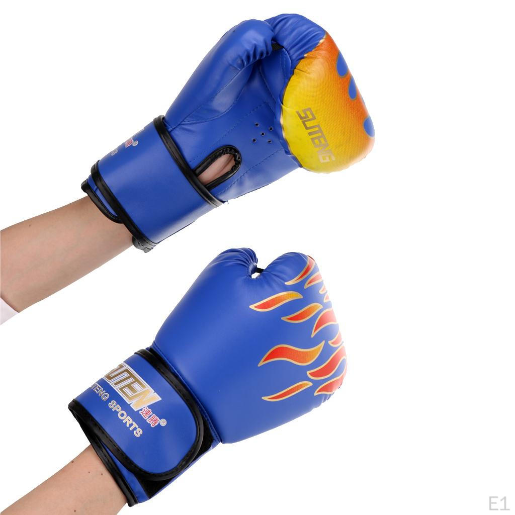 1 Pair Flame Muay Thai Training Punching MMA Sparring Boxing Gloves Breathable