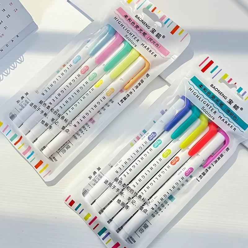 

Mild Highlighters, Pastel Highlighter Assorted Colors Markers Dual Tip Highlighter Markers Chisel and Fine Tips for Coloring