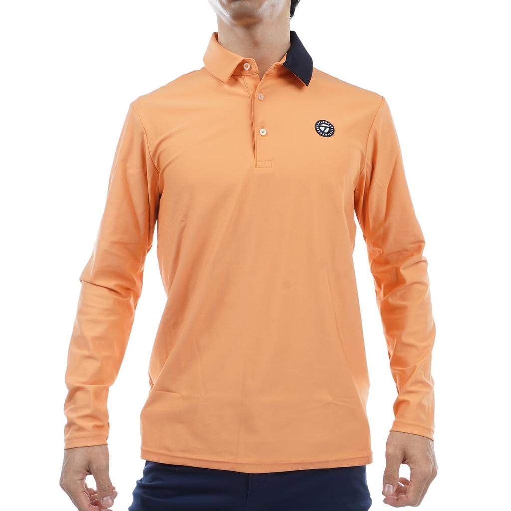 TaylorMade Club TM Basic L/S Polo Shirt, Apricot, Size O, Men's, 2023FW, TL079