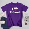 Unisex Unisex Ich liebe Polen Polska Ich liebe Polen Polnisches T-Shirt T-Shirts WoUnisex Jungen 100% Baumwolle T-Shirt