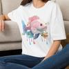 Pastel Fish T-Shirt | Pink Blue Tropical Fish Tee Animal Tee Shirt Gift for Her Mom Grandma Family Friend Sister Crew Team Party Aunt