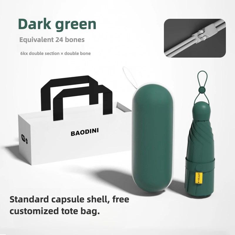 Mini-Damenregenschirm Kleiner Taschen-Fünffach-Sonnenschirm Sonnenschirme Sonnenschutz UV-Schutz Kapselschirm Sonnig und Regnerisch
