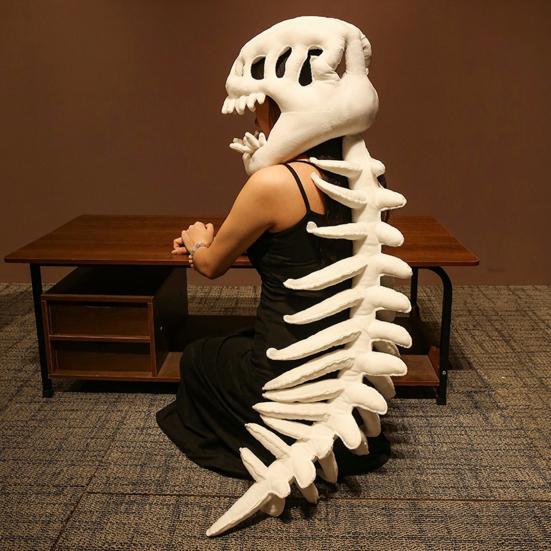 Dinosaur Skeleton Plush Toy Realistic Dinosaur Costume with Flexible Spine Fixation And Sound Effects Lightweight Headband for Party Cosplay