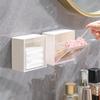 Wall-mounted Flip Storage Box, Punch Free Storage Box, Cosmetic Cotton Swab Multifunctional Storage Box, 2 Color Options