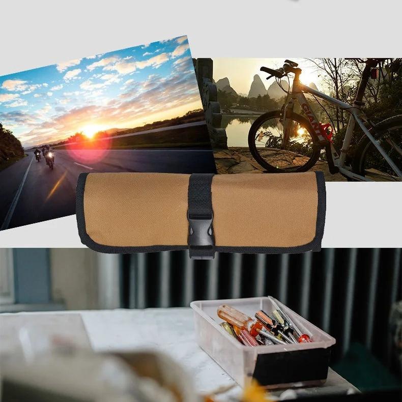 Borse Porta Attrezzi Oxford Stoccaggio Portatile Kit Attrezzi Pieghevole Avvolgibile Rotante Elettricisti Organizzatore Multiuso Kit Borse Attrezzi Riparazione Auto