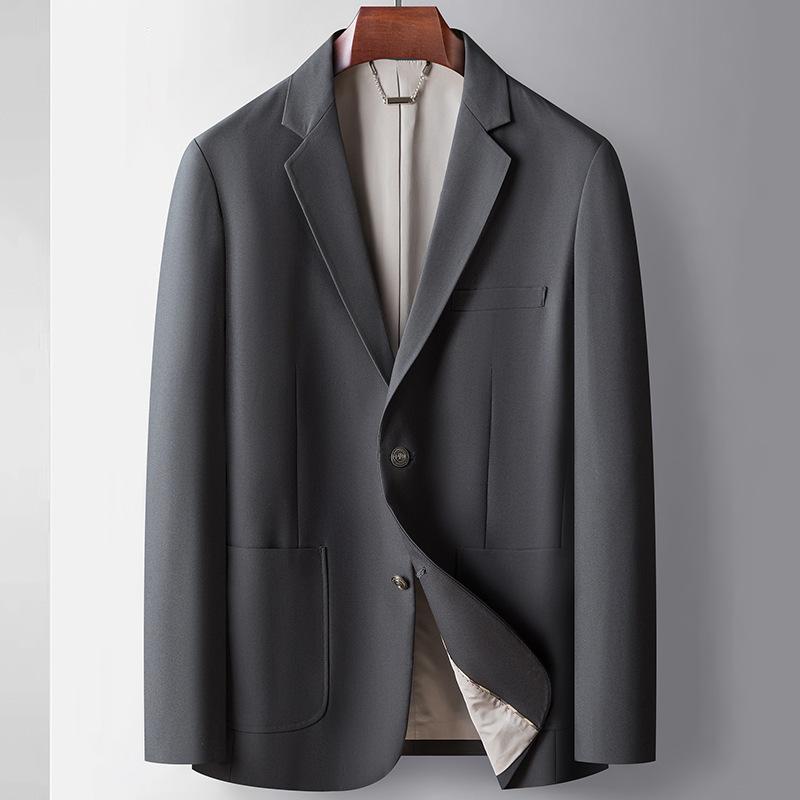 

Весна и осень Легкий роскошный деловой однотонный пиджак в западном стиле для среднего и молодого возраста, однотонный однобортный модный пиджак 170 серый