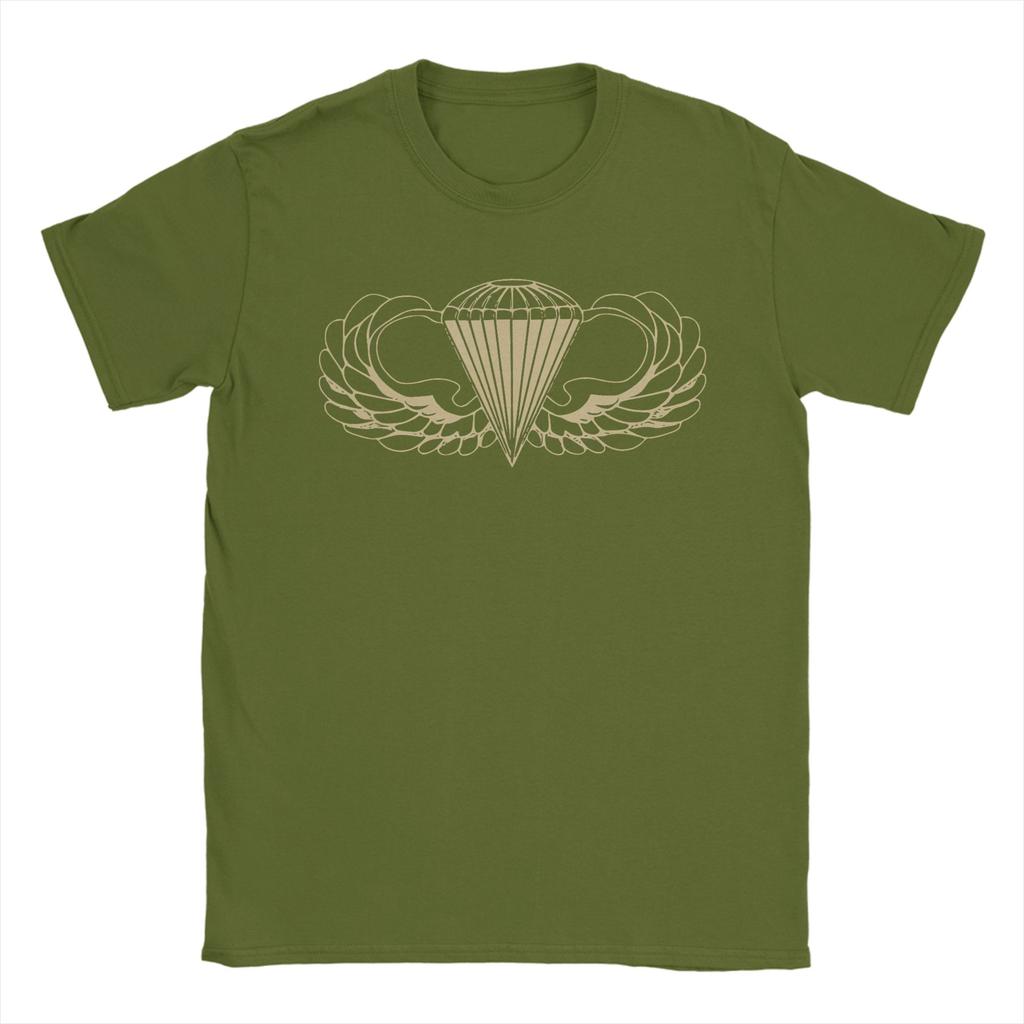 US Army Parachute Wings Badge Airborne TShirt Summer Cotton O Neck Plus Size Top Tees Short Sleeves Street Style Tshirt
