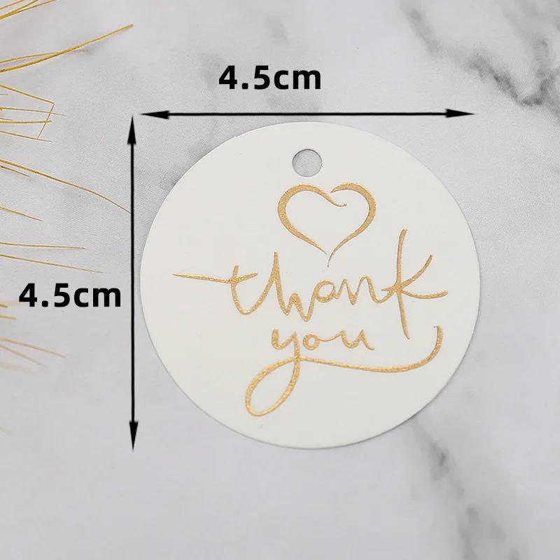 Baking Packaging Hanging Card Gift Decoration Message Label Kraft Paper Hot Stamping Tailcoat Thank You for The Hang Tags