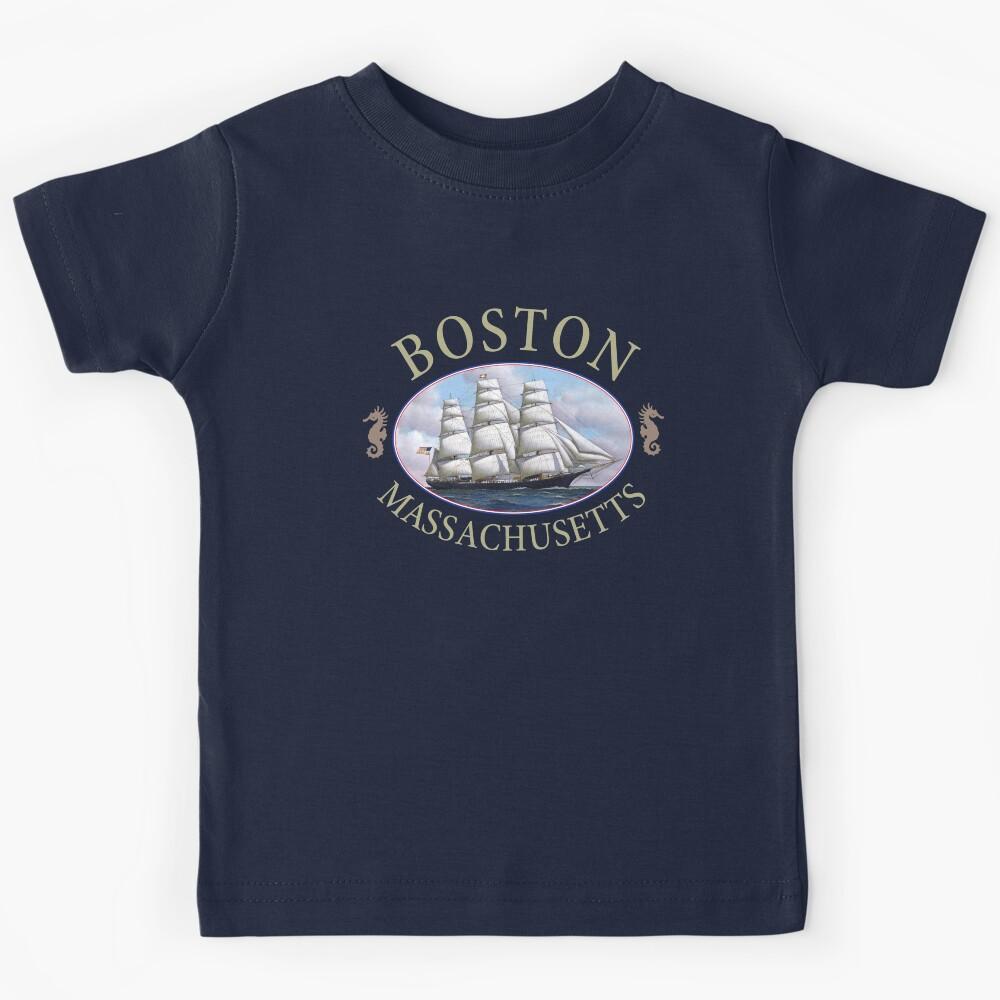 Boston Massachusetts Nautical Tall Ship Kids T-Shirt 110