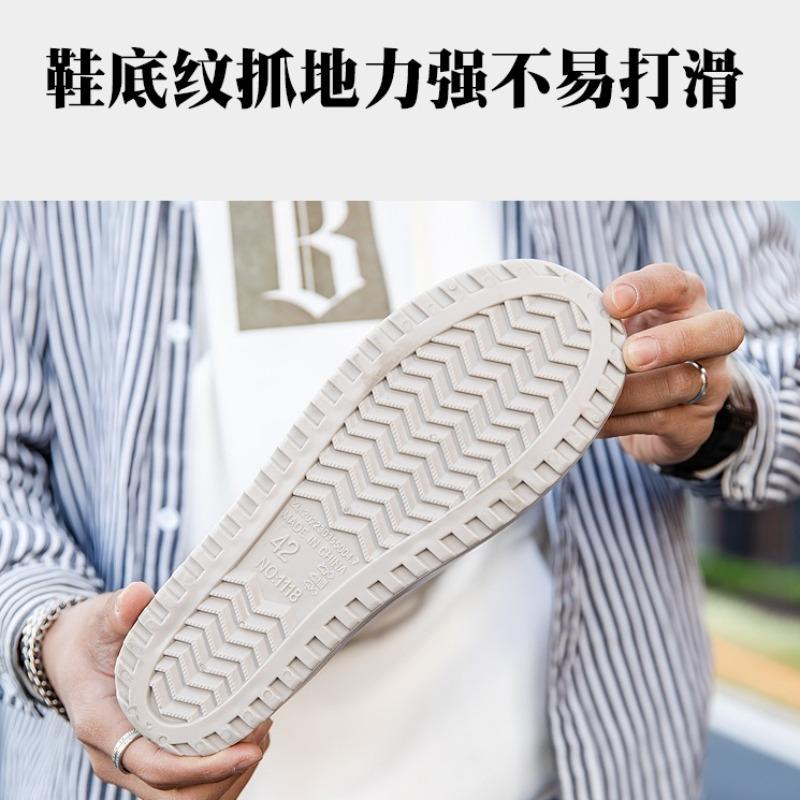 High-grade Medium Tube Flat-soled Rain Shoes Men's Water Shoes Waterproof Elastic Bundle Fixed Cotton Lint Rain Boots Waterproof Rubber Shoes