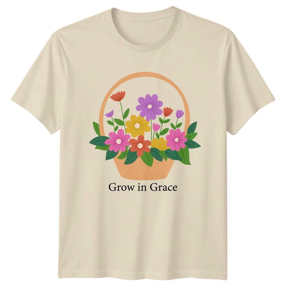 Grow In Grace Unisexs TShirt Spring Floral Mothers Day Gift For Her
