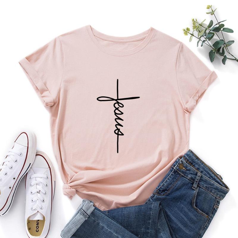 Cotton tees Summer Pure Cotton Women's Printed Loose Round Neck Short Sleeved T-Shirts Women’s