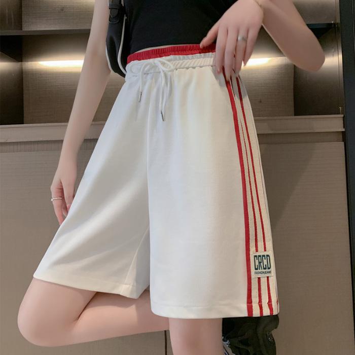 Women's High-Waist Striped Sports Shorts - Summer 2024 Trendy Loose Fit