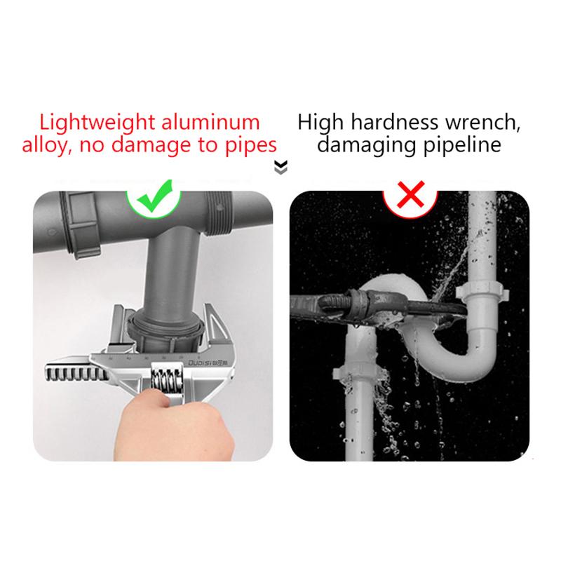 Nastavitelný klíč Multifunkční Dvojí použití/Čtyři použití Velký otevřený klíč Domácí Otevřený Koupelnová trubka Nastavitelný klíč