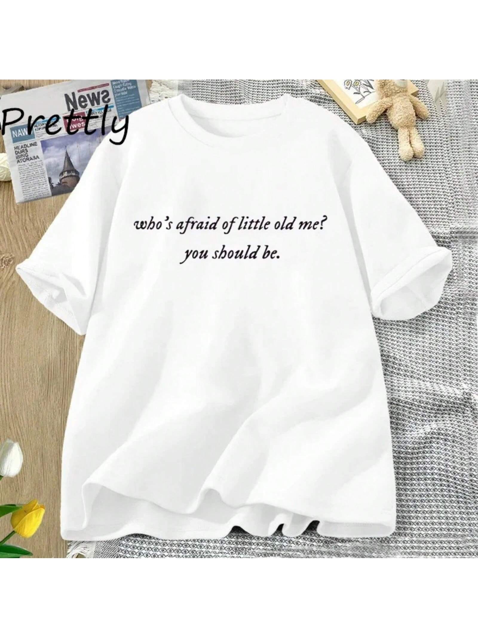 Who s Afraid Of Little Old Me T Shirt Wounisex Cotton T-Shirt Oversized The Tortured Poets Departunisext Tshirt TTPD Cotton Tshirt S разноцветный