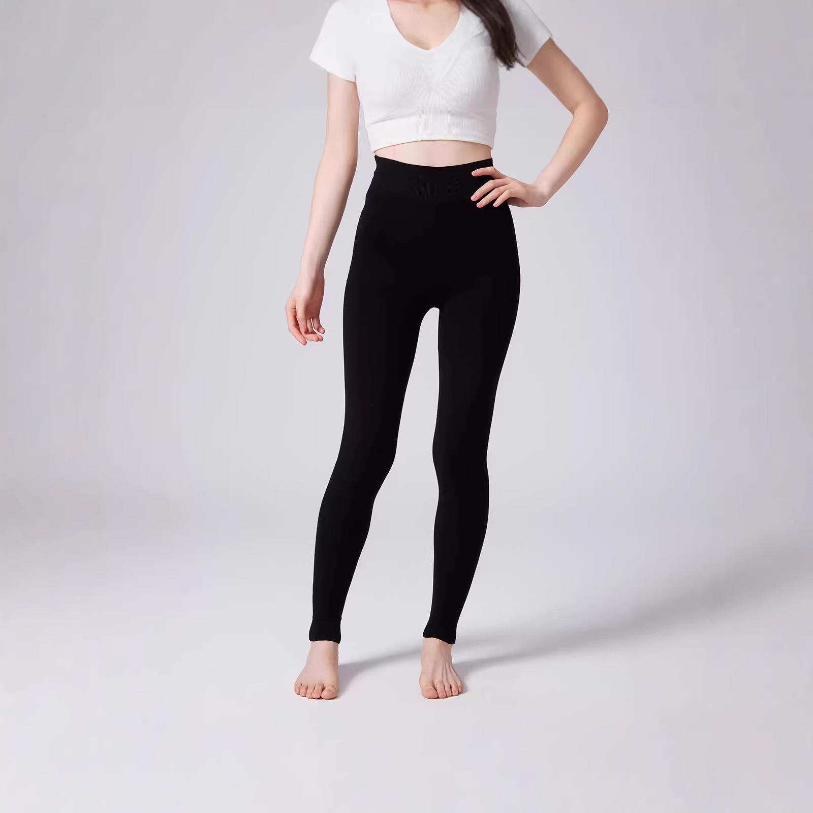 

Women s Seamless Merino Wool Leggings, Butt Lifting, Tight Fit, Fitness Pants Large чорний