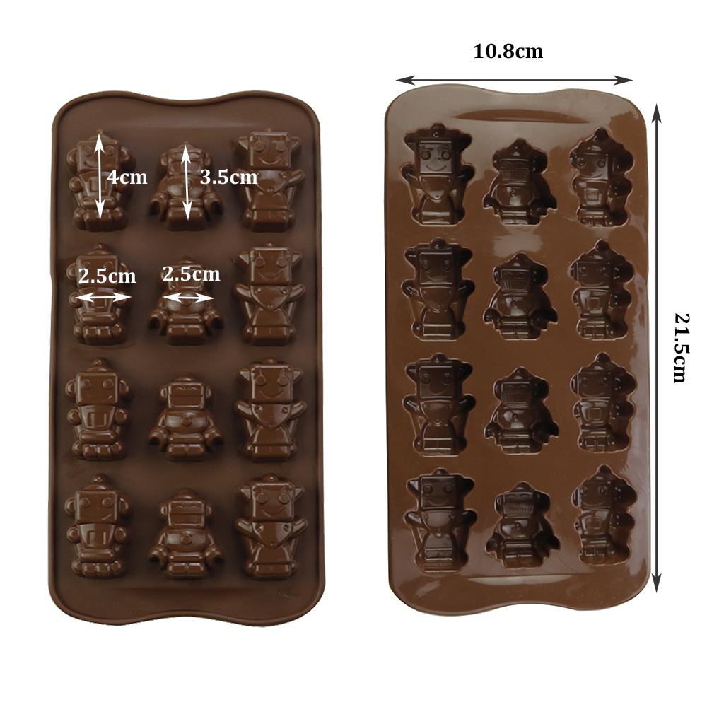 1Pcs Silicone Chocolate Mold Love Shell Star Lollipop Leaves Small Dinosaur Elliptical Robot Silicone Cake Mold Baking Equipment