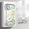 Oil Painting Flower Stand Suitable for Apple 16 Mobile Phone Case Opporeno13pro Electroplating Frameless 15 High Transparency 14