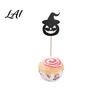 Burr-free Cake Topper 8 Pcs Halloween Cupcake Toppers Black Glitter Witch Hat Pumpkin Decoration Picks for Party Supplies Birthday