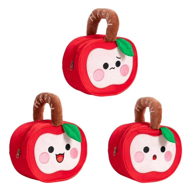 Polyester Water Resistant Apples Designs Bag Spacious Organizer for Organizing Makeup Sweets Travel Essential