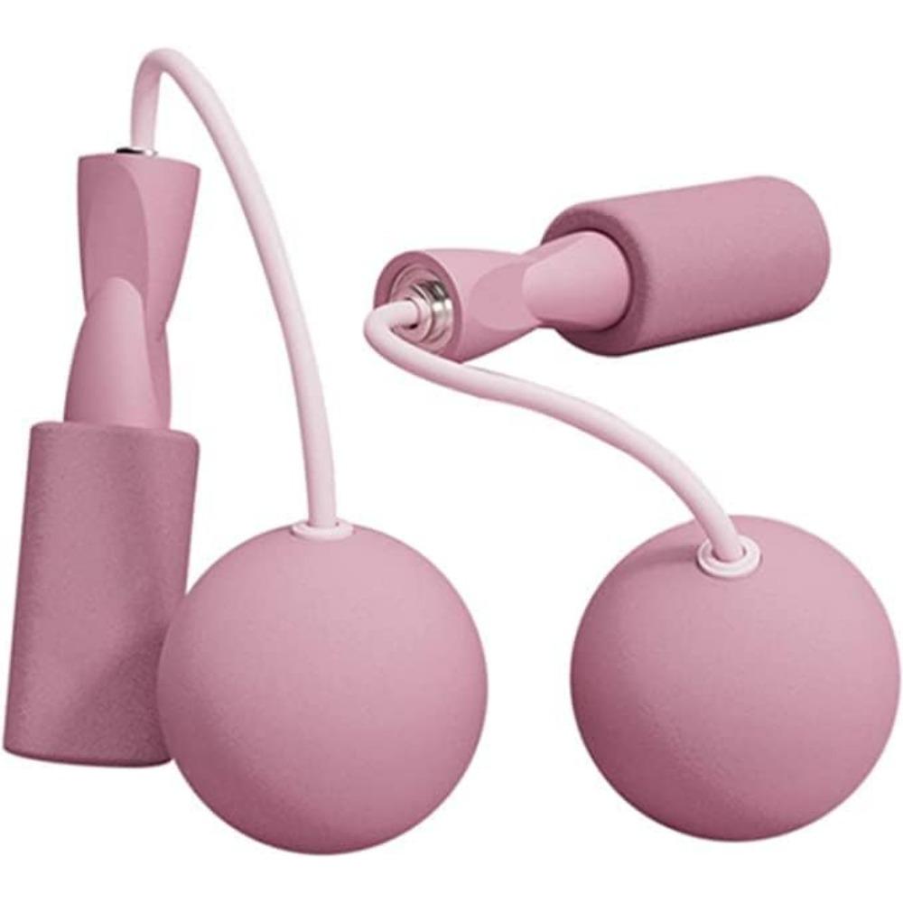 

1 пара бескаркасных скакалок Высокоскоростная скакалка для ограниченного пространства Кроссфит Тренировки в помещении и на открытом воздухе розовый