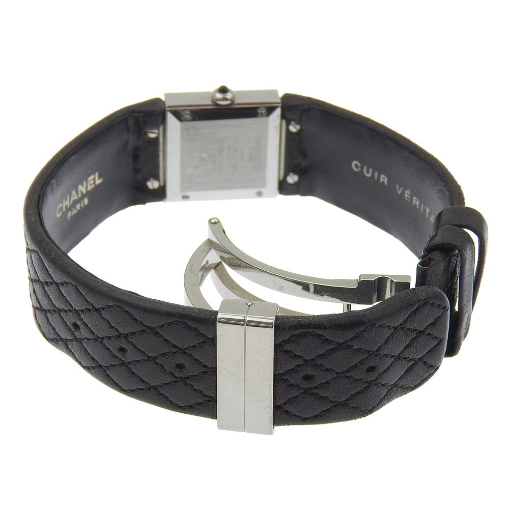 CHANEL Matelasse Watches H0116 black blackDial Stainless Steel/leather Quartz Analog display Women Used
