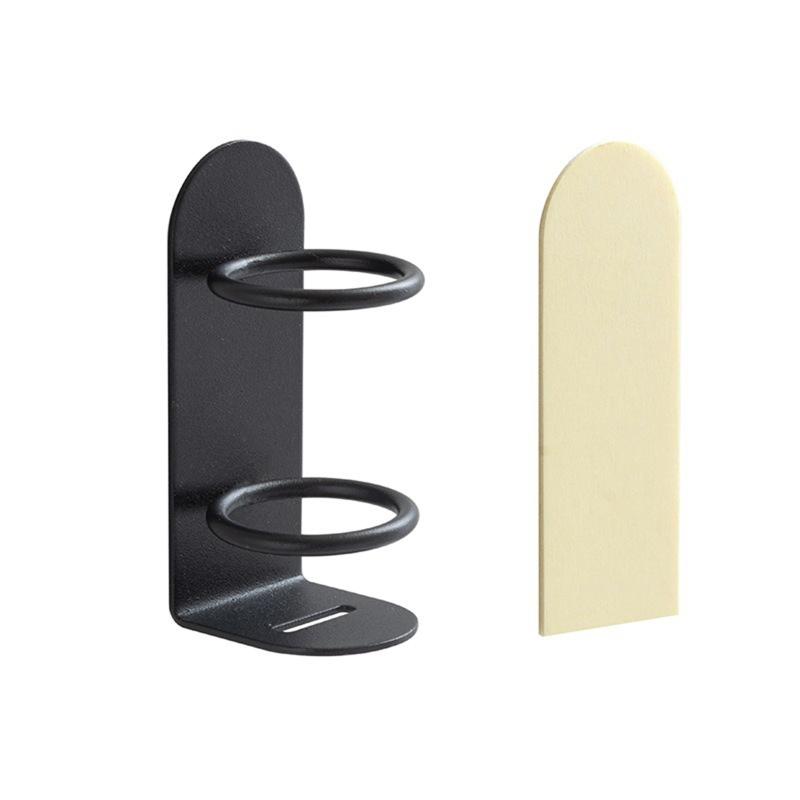 

Compact, Space-Saving Iron Toothbrush Holder - Wall Mounted, No-Drill Storage Rack With Drainage For Bathroom Organization чёрный