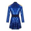 Sequin Long Sleeve Circus Ringmaster Jumpsuit with Tassel Skirt Cosplay Costume
