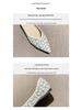 Weiwei Women's Rhinestone Pointed Toe Flats - Low Heel Slip-on Loafers with Soft Sole