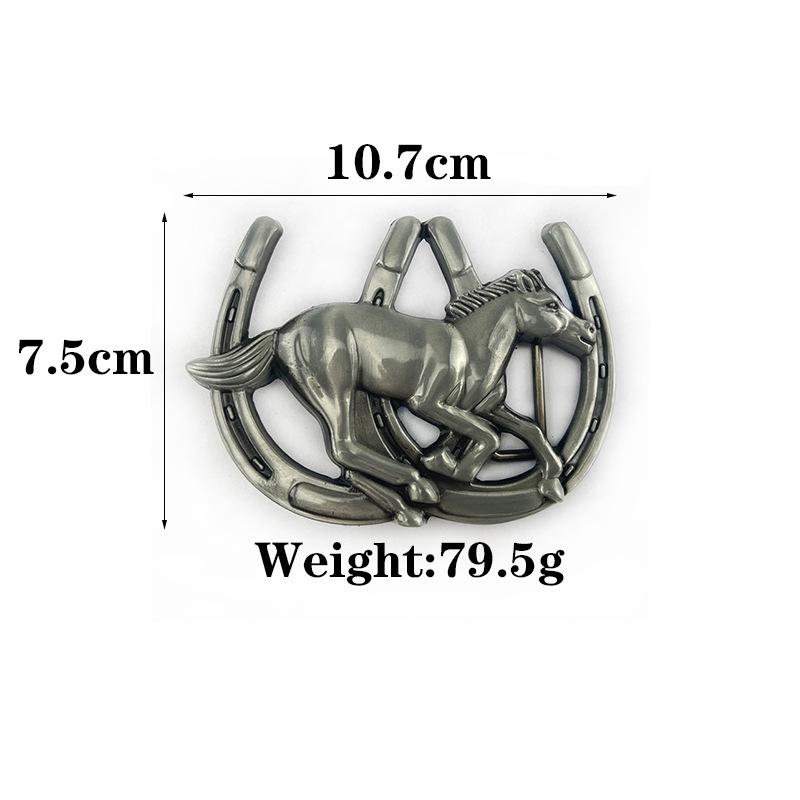 Fine Horse Smooth Zinc Alloy Men's Casual Saddle Equestrian Belt Buckle