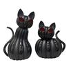 Black Cat Figurine Halloween Table Centerpiece Resin Cat Statue with Spooky Eyes for Party Home Mantel Shelf Decor Cat Lover Gift